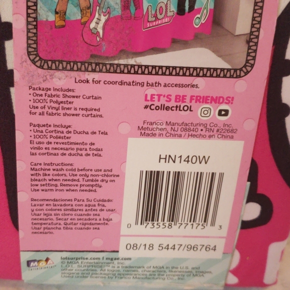 LOL Surprise Frabric Shower Curtain - Picture 3 of 4